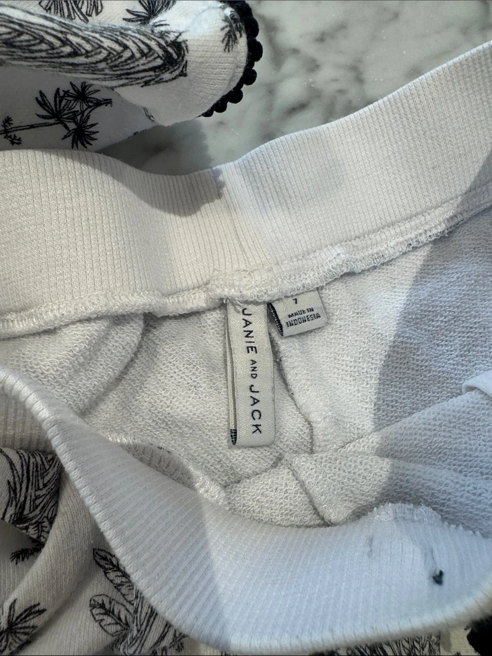 Janie and Jack White and Black Palm Tree Print Kids Set